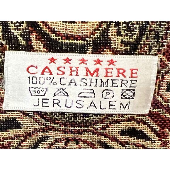 Jerusalem 100% Cashmere Large Scarf Shawl 78" x 30" Elegant Soft Warm NWOT - Picture 6 of 6
